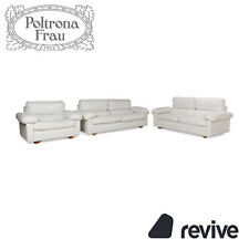 Poltrona Frau Petronio Leder Sofa Garnitur Weiß Sofa Couch Zweisitzer Sessel