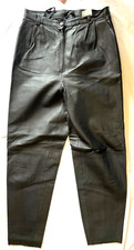 !!   Damen Echt-Lederhose Gr. 42 109 cm lang Schwarz unterfüttert  (3746)