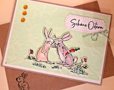 Osterkarte Lustiges Hasenpaar