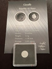 0,5 Gramm Ruthenium, 1 Cedit Ghana, Mit Zertifikat, Giraffe