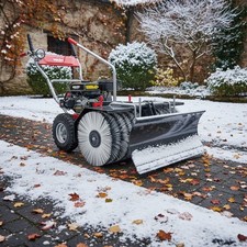 Benzin Kehrmaschine Motorbesen 80 cm Arbeitsbreite 6,5 PS mit Schneeschild Besen
