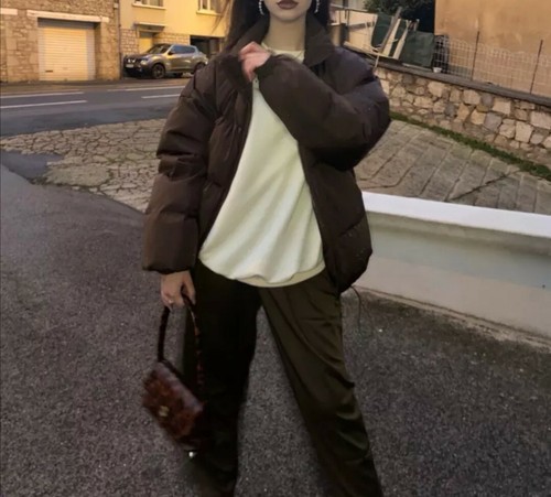 Women puffer jacke brown - jacke, s-xl