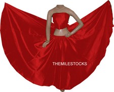 TMS Roter Satin-Vollkreisrock