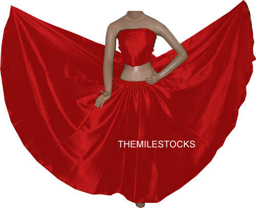 Tms roter satin vollkreisrock - roter, satin-vollkreisrock
