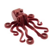 1x Lego Tier Octopus B-Ware abgenutzt dunkel rot Krake Wasser 6107178 6086