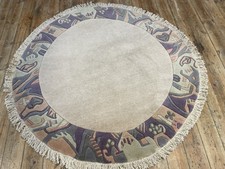 Super Nepal Reine Nepal Schurwolle Handgeknüpft 150cm Rund Hell Beige