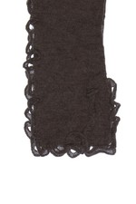 MARY LOU RINALDI Strickschal Lochstrick Details taupe brown