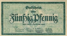 Kiel stadt 50pf - stadt, 1917