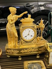 Antik Kaminuhr bronze gold Napoleon 1 "Die Gubert der Liebe" Empire 1810