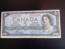Kanada Canada 5 Dollars 1954 Banknote Geldschein Papiergeld
