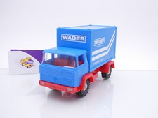 WADER - Hammer # Mercedes Benz Koffer-LKW blau-rot " WADER Toys " 70ger Jahre