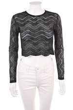 ZARA Longsleeve-Shirt M schwarz transparent