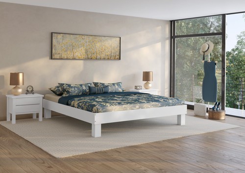 Waschweißes doppelbett - ,