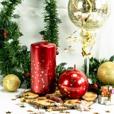 Stumpen Kugel Kerzen Glanz