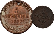 Sachsen Pfennig 2 Stück