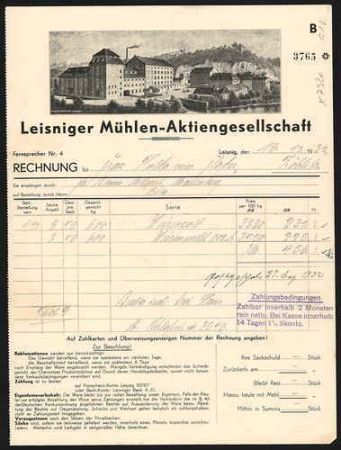 Rechnung leisnig 1932 - rechnung,