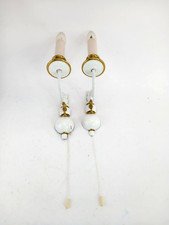 1 Paar Wandlampen  Messing Metall mit Zugseil, Kerzenlampe mit Flammeneffekt