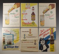 ALTES Einwickelpapier - 3 x STAUDER + 1 x SCHLEGEL + 2 x STERN BIER - um 1955