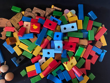 Konvolut - Bauklötze - Holz bunt/natur - Autos - Tiere