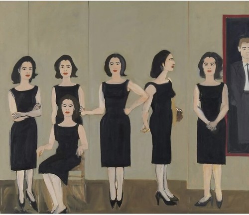 Alex katz schwarzes - schwarzes, kleid