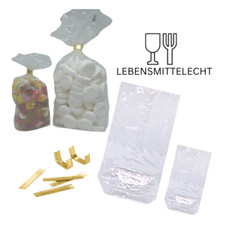 50x Zellglasbeutel Bodenbeutel Beutel Klarsichttüten Lebensmittel Tüten Kekstüte