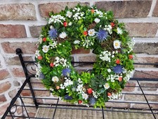 Kranz DEKO weiß blau rot sand