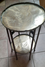 vintage orientalischer zweistufiger Messing Klapptisch