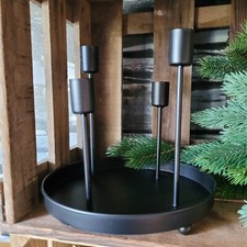 Schwarz Metall Adventskranz Kerzenhalter Kerzentablett Kerzenteller Kerzenschale