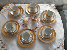 Stadtlengsfeld Kaffeeservice 20-teilig  6 Personen  Weiß Goldrand  DDR Porzellan