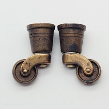 2 antike Möbelrollen Messing Rollen Maße Siehe Fotos #04