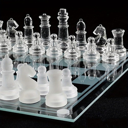 Schachspiel aus glas premium - schachspiel,