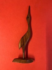 Graziler Kranich Holz Figur