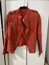 Rote Velours Leder Jacke der