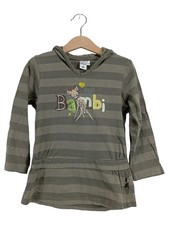 Disney Bambi Kinder Freizeitkleid Gr. 116 Oliv Gestreift Kapuze Casual