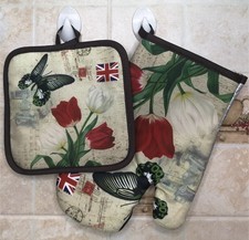 Ofenhandschuh-Topflappen-Set