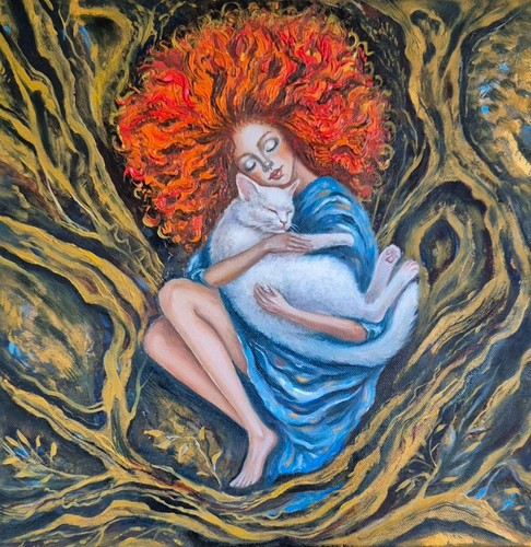 Handgemalt ölgemälde rotes - Ölgemälde,