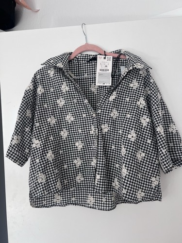 Zara embroidery bluse - zara, größe