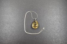 Anhänger mit facettiertem Tropfen aus Citrin an Schlangenkette Sterling 925