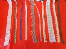 10 x 10 Meter Spitze Bänder Bänderpaket  Konvolut 1,2 bis 3,5 cm breit