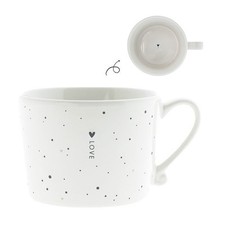 Tasse becher black dots - black,