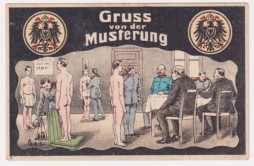 Musterung akt weltkrieg - ak,