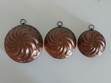 3 x vintage Kupfer Backform
