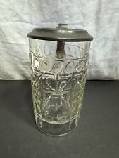 Brauerei Zum Spaten Gabriel Sedlmayer Bierkrug Glas & Zinn 17cm Antik