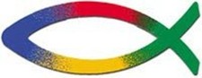 Fischaufkleber "Regenbogen" -