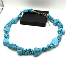 Echte Türkis Halskette – Nuggets & Chips, Naturstein, Handarbeit