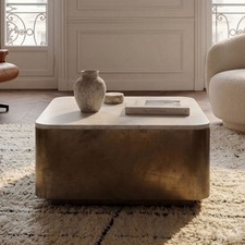 Couchtisch 60cm mit marmor - couchtisch,