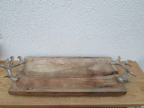 Tablett mit metall geweihe - tablett,