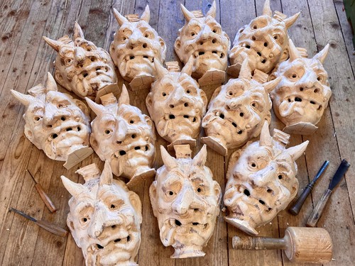 Holzmaske krampus rohling zum - holzmaske,