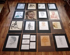  20 x Handzeichnungen Bleistift Zeichnungen Skizzen, portrait Konvolut 