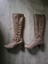 Gabor Stiefel, Schaftstiefel, Leder, Gr. 6, Gr. 39, braun beige, Schaftweite S